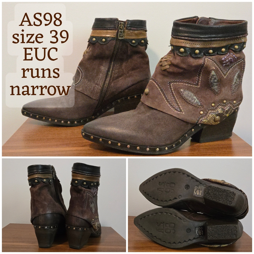 AS98 Brown Ankle Boots Size 39